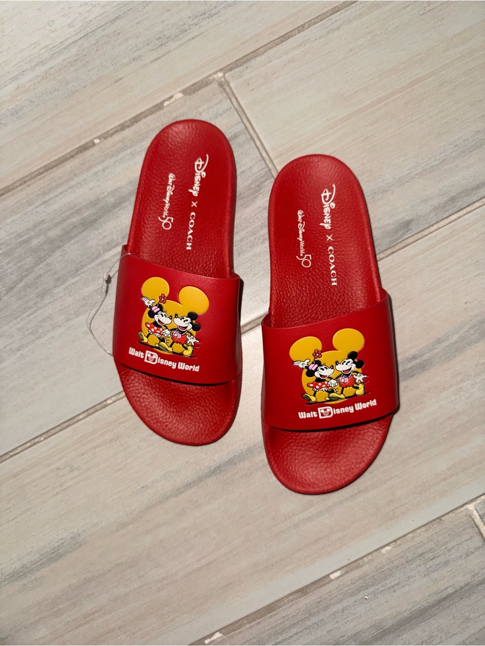 Disney x Coach Mickey & Minnie Mouse Slide Sandals 50th anniversary - Picture 5 of 6